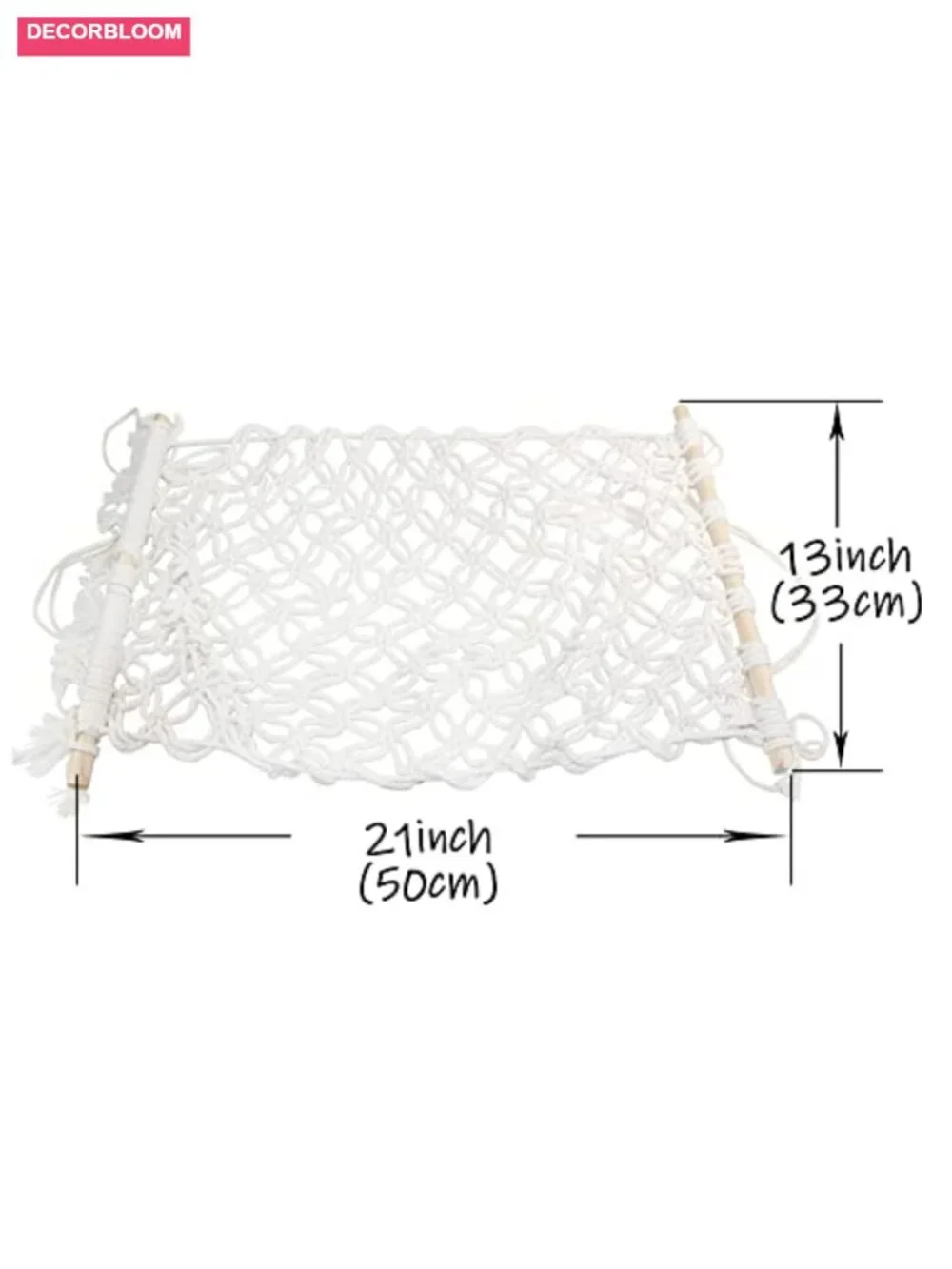 1Set Cotton Hanging Fruit Hammock with Banana Net Rope and 2 Hooks Under Cabinet
